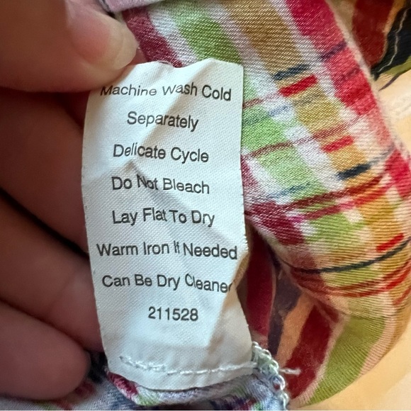 CAbi Button Down Colorful Plaid Blouse Top Long Sleeve SZ M - Picture 13 of 15